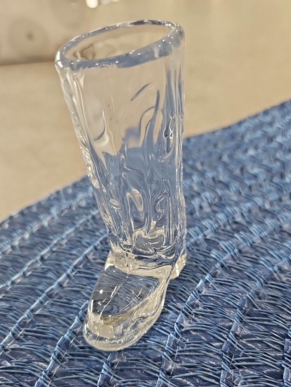 Clear Textured Glass Boot Toothpick Holder - Picture 3 of 6